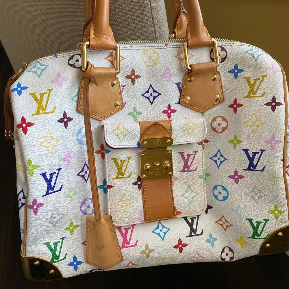 Louis vuitton multicolored monogrammed handbag.
